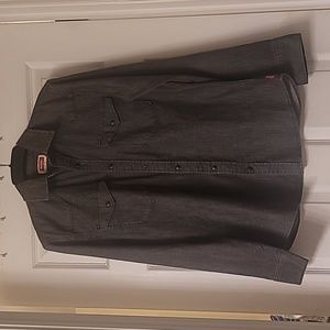 Mens Wrangler western snap shirt, gray, size small